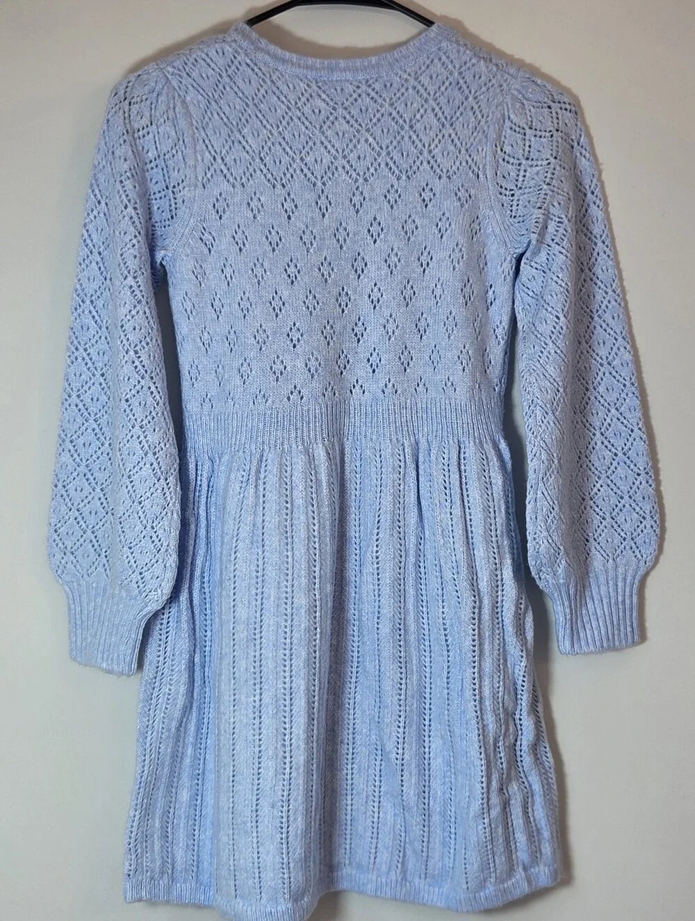 NWT Gymboree Pointelle Sweater Dress Girls 12 Blue Holiday